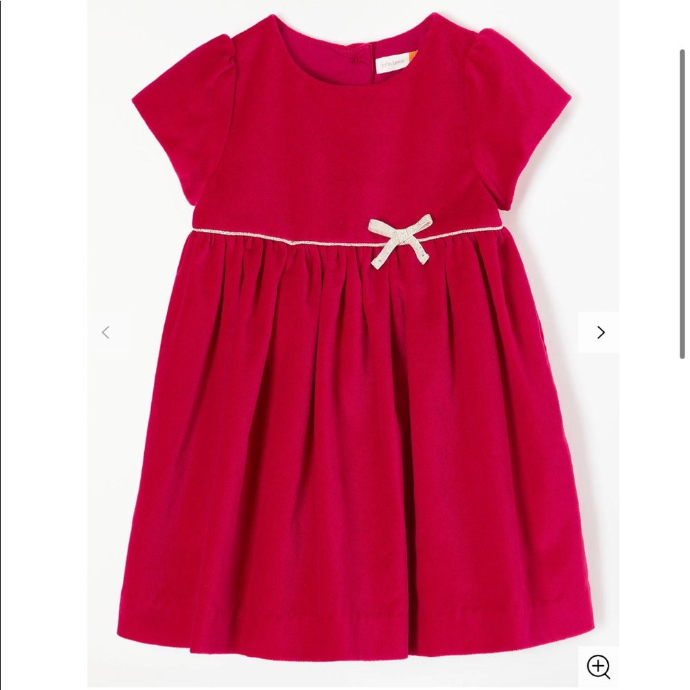 John Lewis Baby Girls Red Velvet Dress